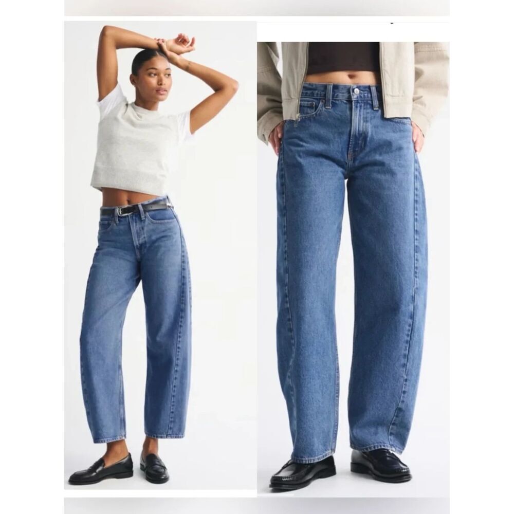 Abercrombie & Fitch Curve Love Barrel Jeans size 27